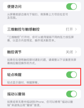 哈尔滨苹果授权维修站分享iPhone轻点无法唤醒怎么办 